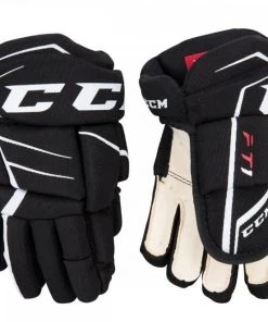 ELEVATESPORTING CCM FT1 Black/White New Yth. Size 8" Hockey Gloves