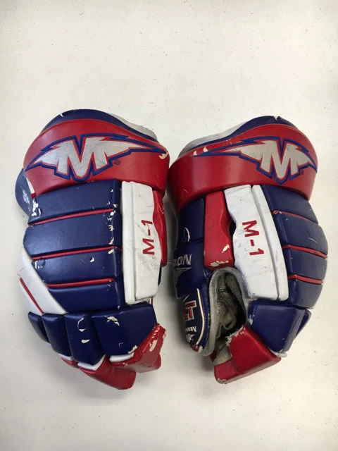 ELEVATESPORTING Mission M-1 Blue/Red/White Size 14" Used Hockey Gloves 3 ELEVATESPORTING Mission M-1 Blue/Red/White Size 14" Used Hockey Gloves