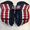 ELEVATESPORTING Used Warrior Alpha FR Pro Red/White/Blue Sr Size 14" Hockey Gloves