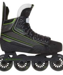 ELEVATESPORTING Tour Code 9 Black/Green New Jr. Roller Hockey Skates