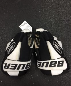 ELEVATESPORTING Bauer Impact Black/White Used Youth Size 9" Hockey Gloves