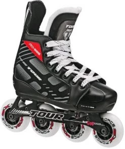 ELEVATESPORTING Tour FB-225 Black/Red Youth 1-4 New Roller Hockey Skates Inline Skates